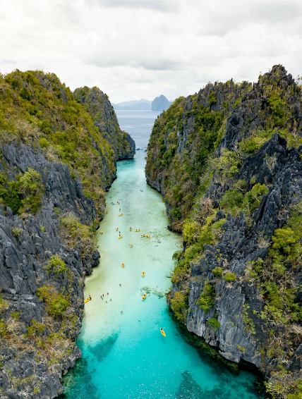 Aerial view of the Big Lagoon, El Nido, Palawan